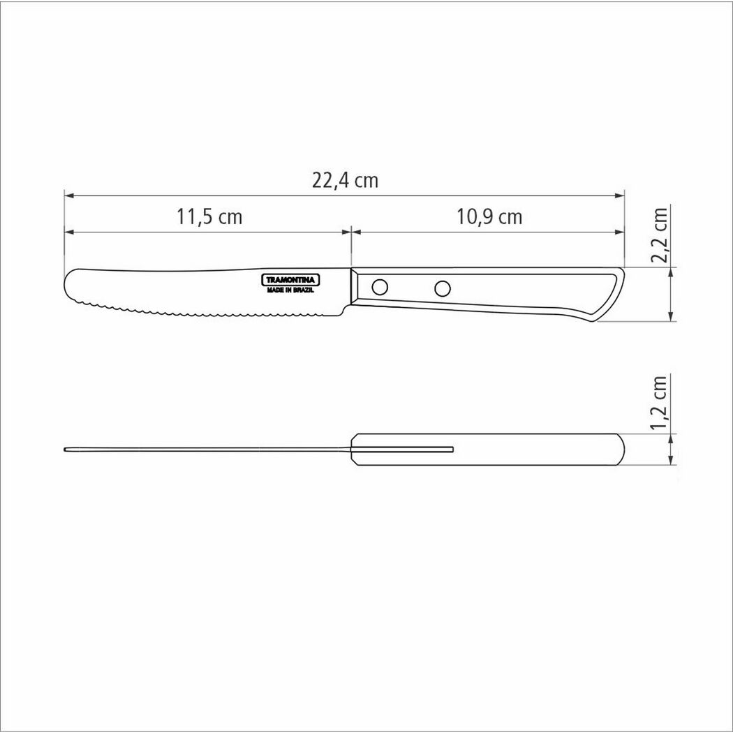 Frühstücksmesser Edelstahl/Holz 22,4 cm