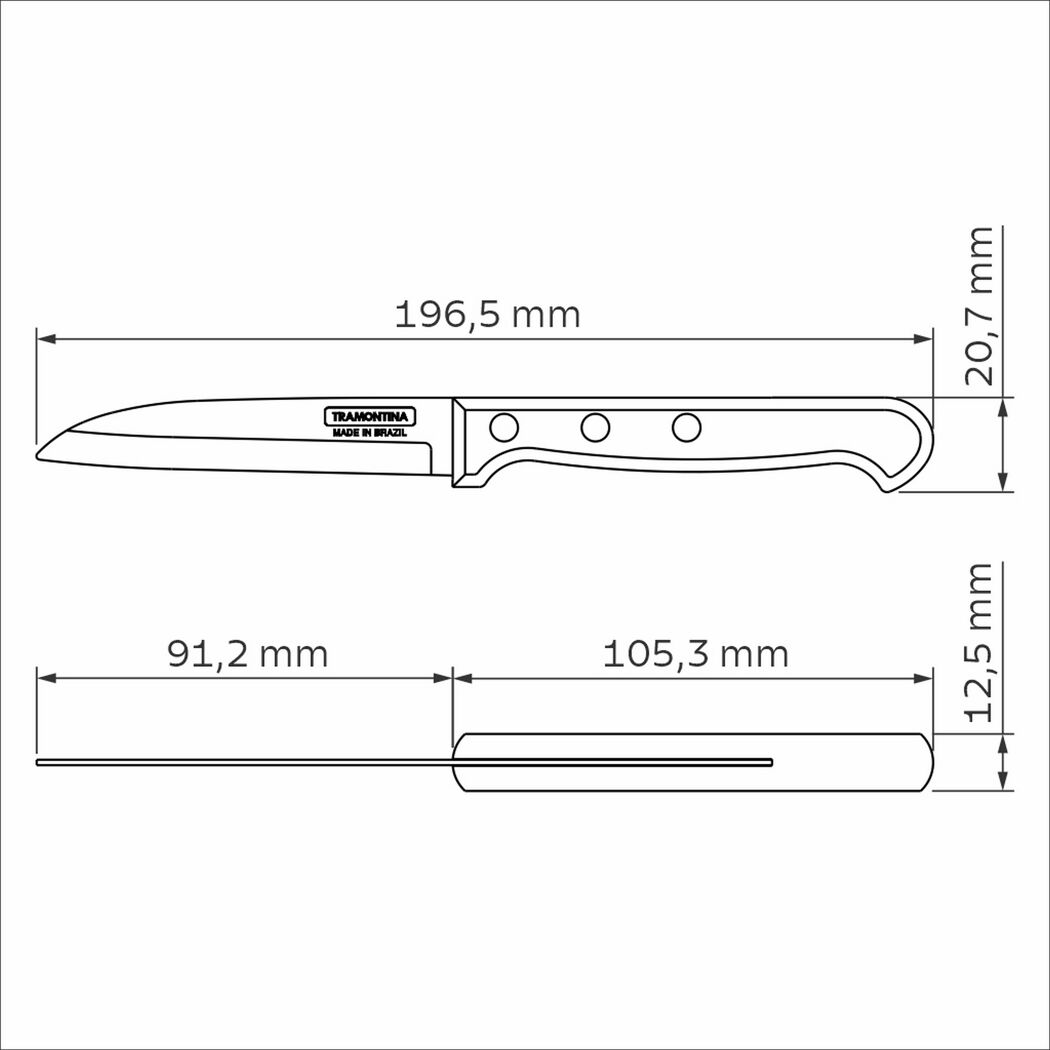 Küchenmesser universal Edelstahl/Holz 19,6 cm
