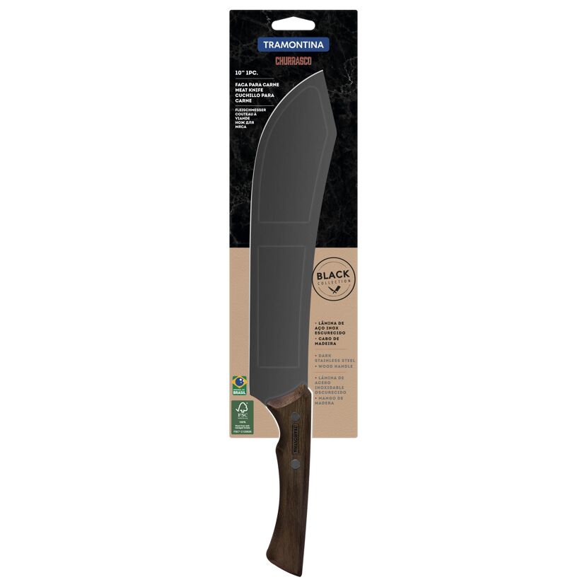 Fleischmesser Edelstahl/Holz 25 cm 38,6 cm