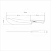 Fleischmesser Edelstahl/Holz 25 cm 38,6 cm