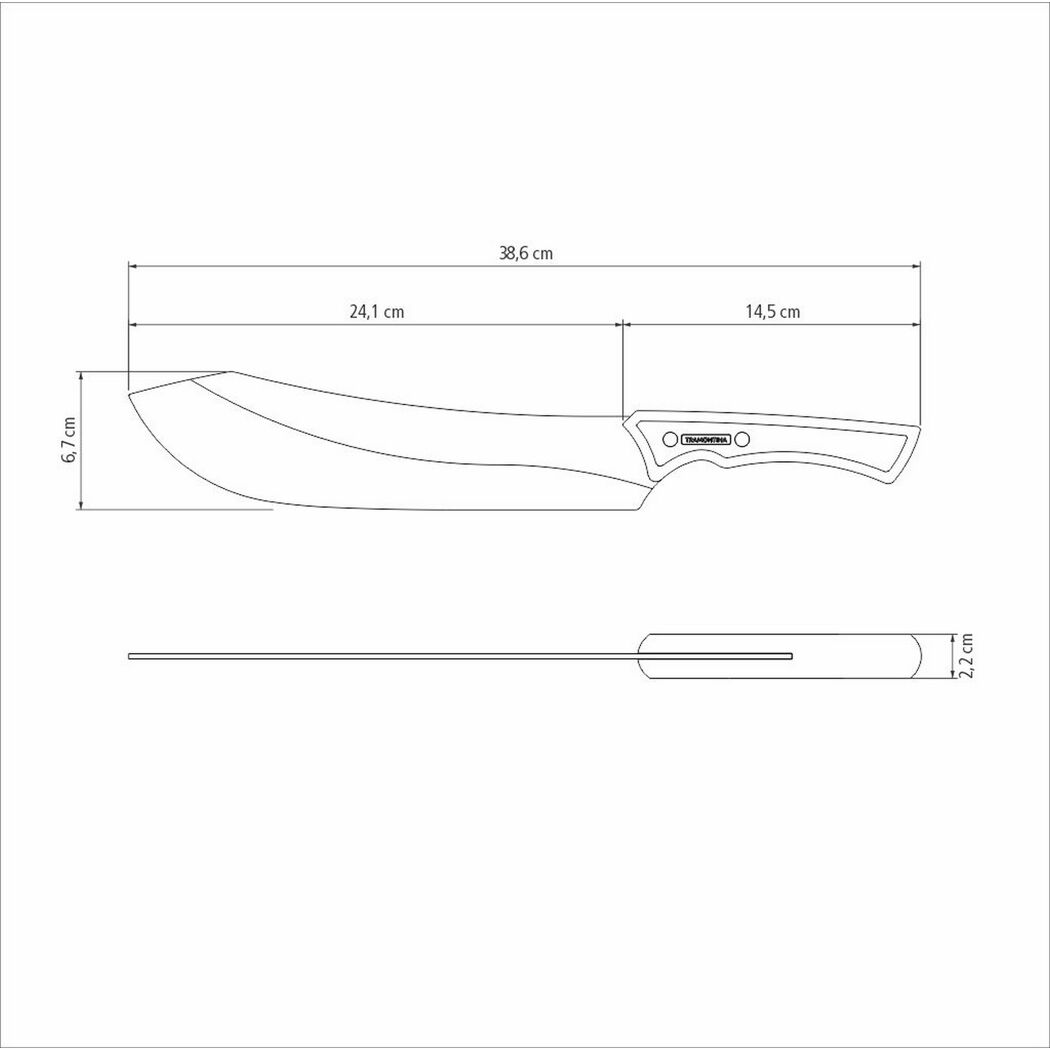 Fleischmesser Edelstahl/Holz 25 cm 38,6 cm