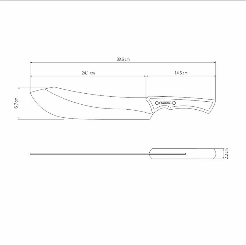 Fleischmesser Edelstahl/Holz 25 cm 38,6 cm
