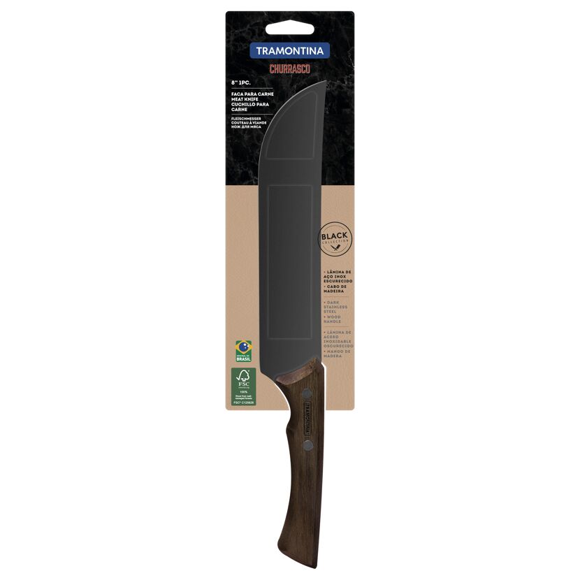 Fleischmesser Edelstahl/Holz 20 cm 33,8 cm