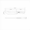 Fleischmesser Edelstahl/Holz 20 cm 33,8 cm