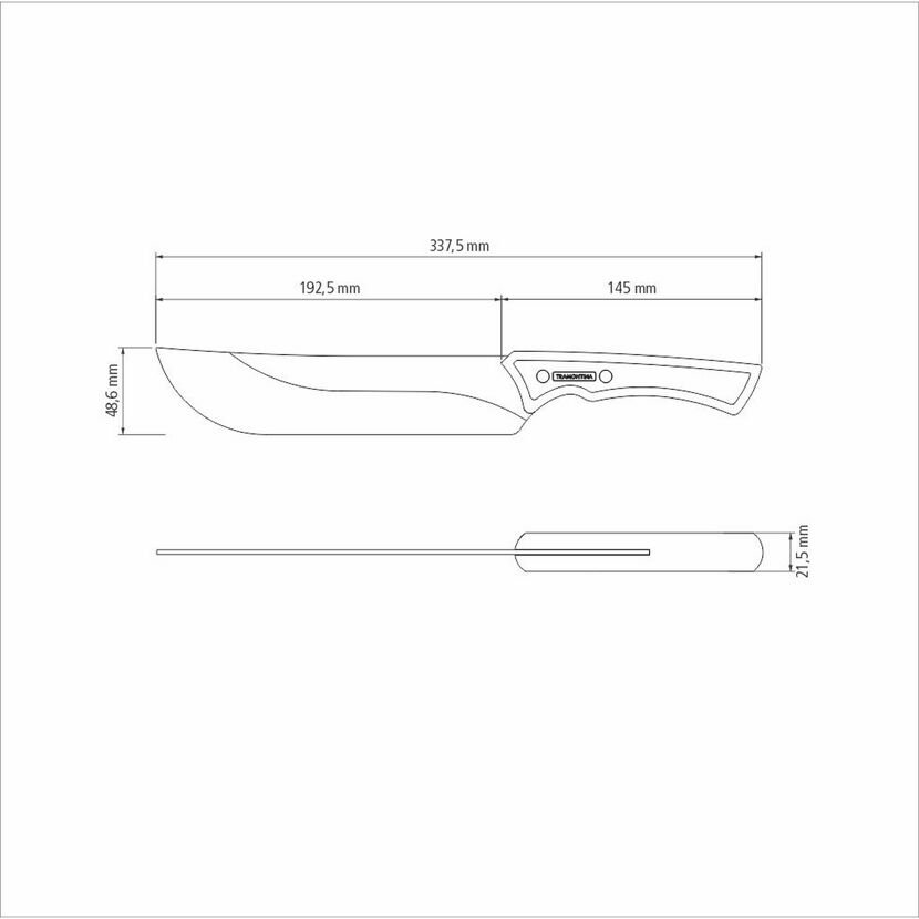Fleischmesser Edelstahl/Holz 20 cm 33,8 cm