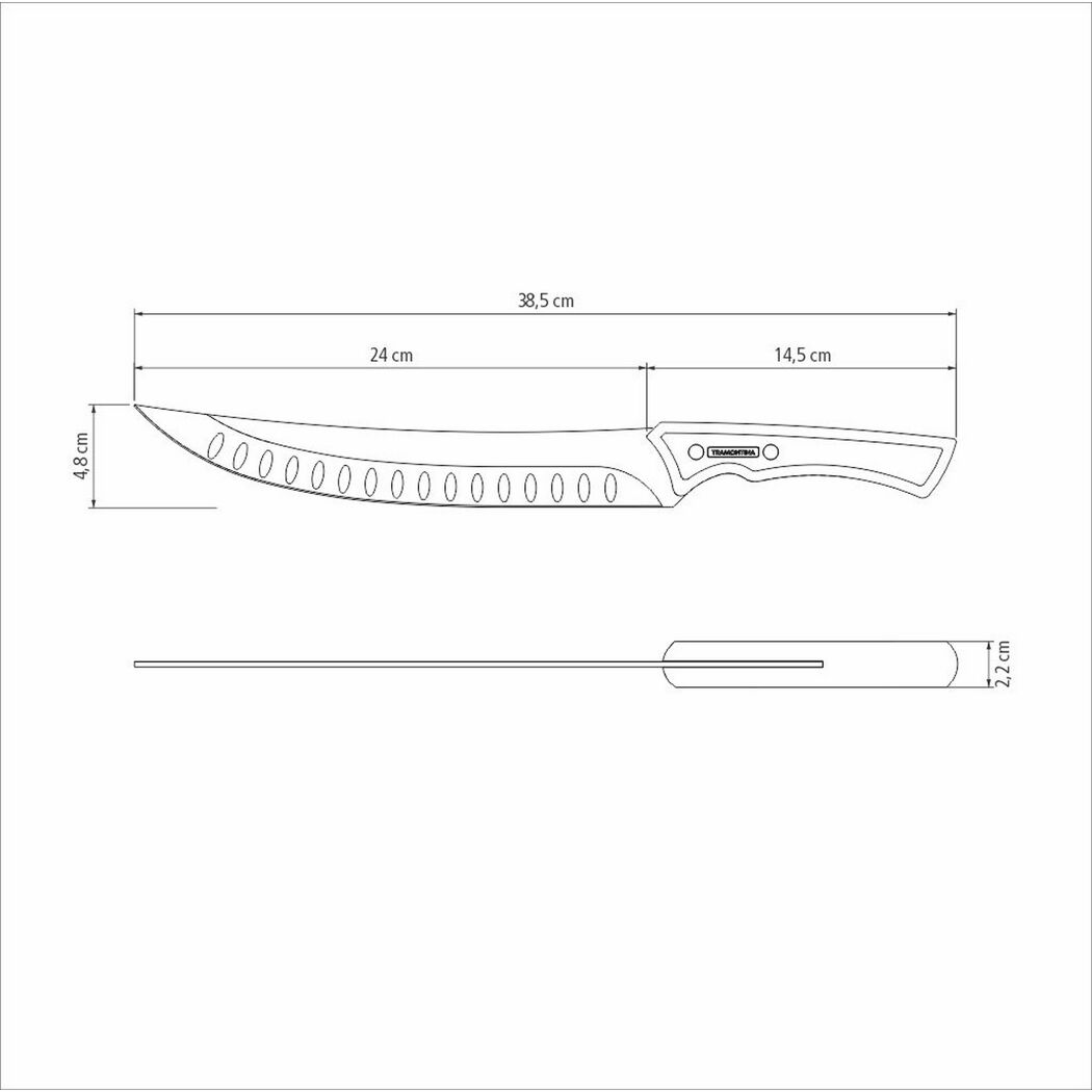 Fleischmesser Edelstahl/Holz 25 cm 38,5 cm