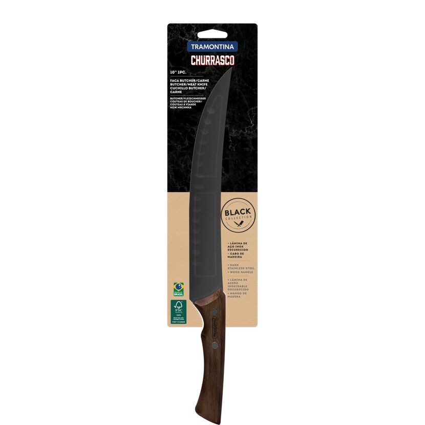 Fleischmesser Edelstahl/Holz 25 cm 38,5 cm