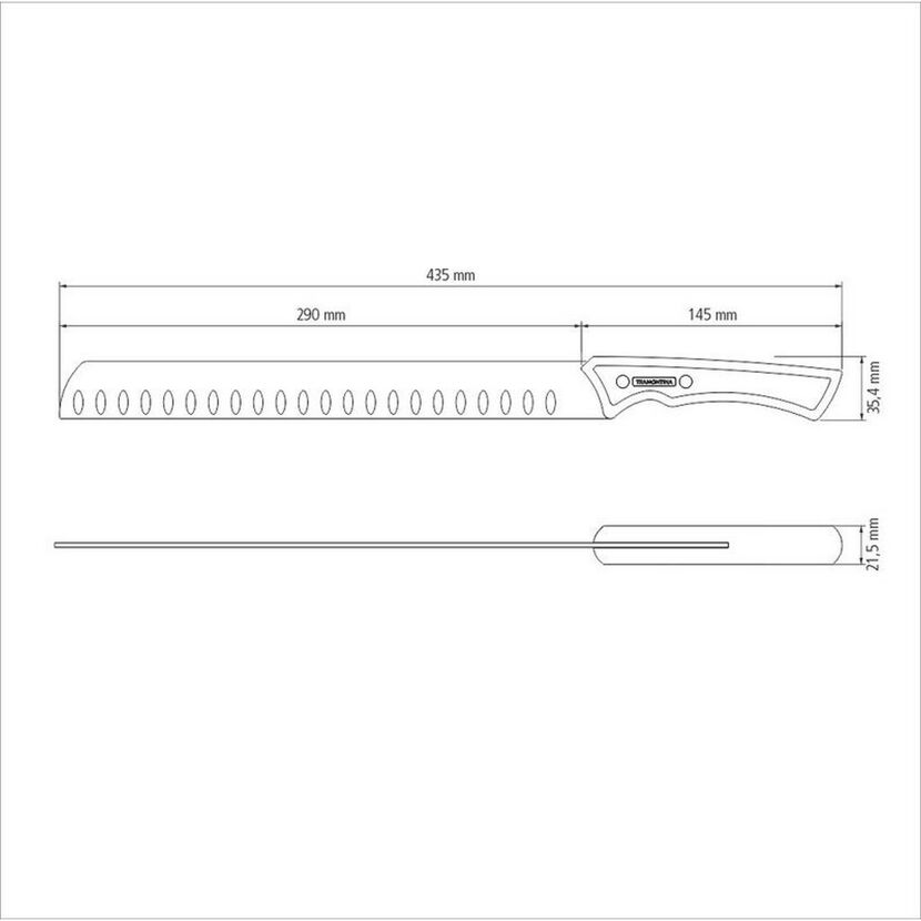 Schinkenmesser Edelstahl/Holz 30 cm 43,5 cm