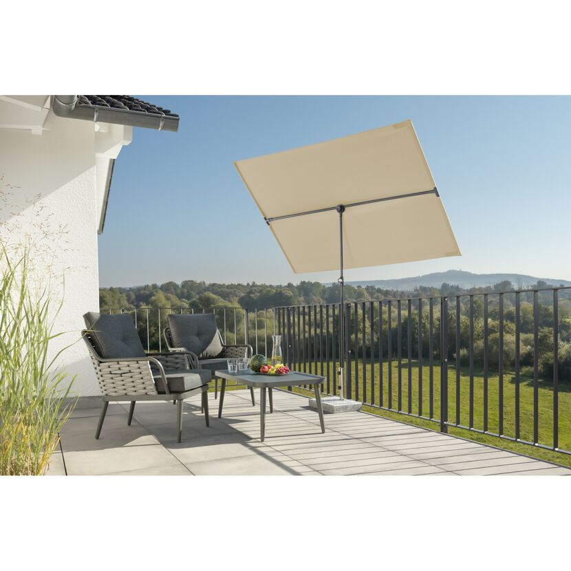 Bebeigefarbener Balkonschirm Avellino 180x130 cm