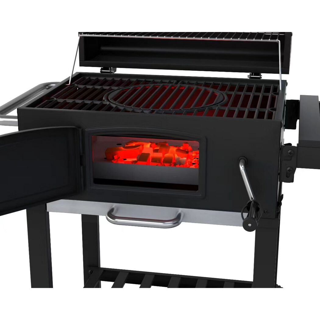 Holzkohlegrill 'Calgary' schwarz 102 x 104 x 67 cm