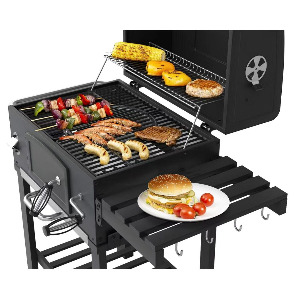 Holzkohlegrill 'Calgary' schwarz 102 x 104 x 67 cm