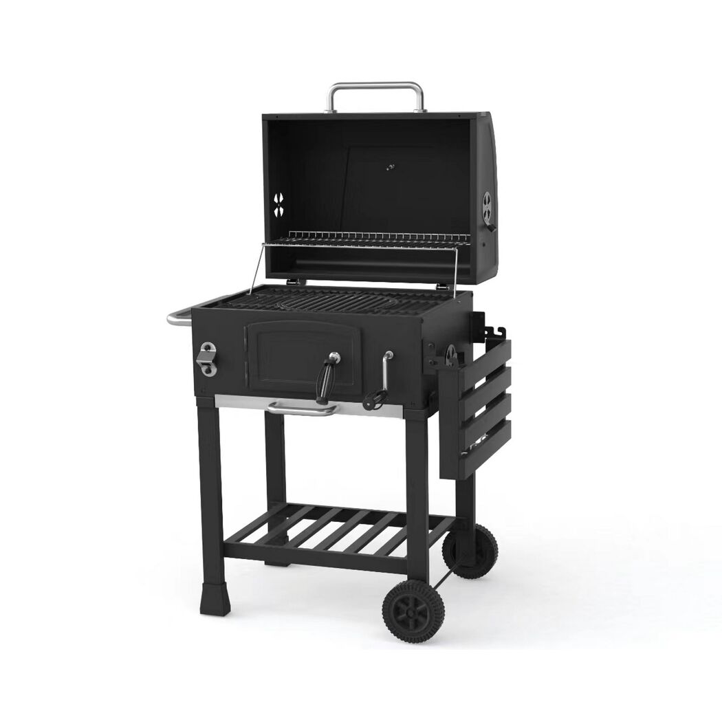 Holzkohlegrill 'Calgary' schwarz 102 x 104 x 67 cm