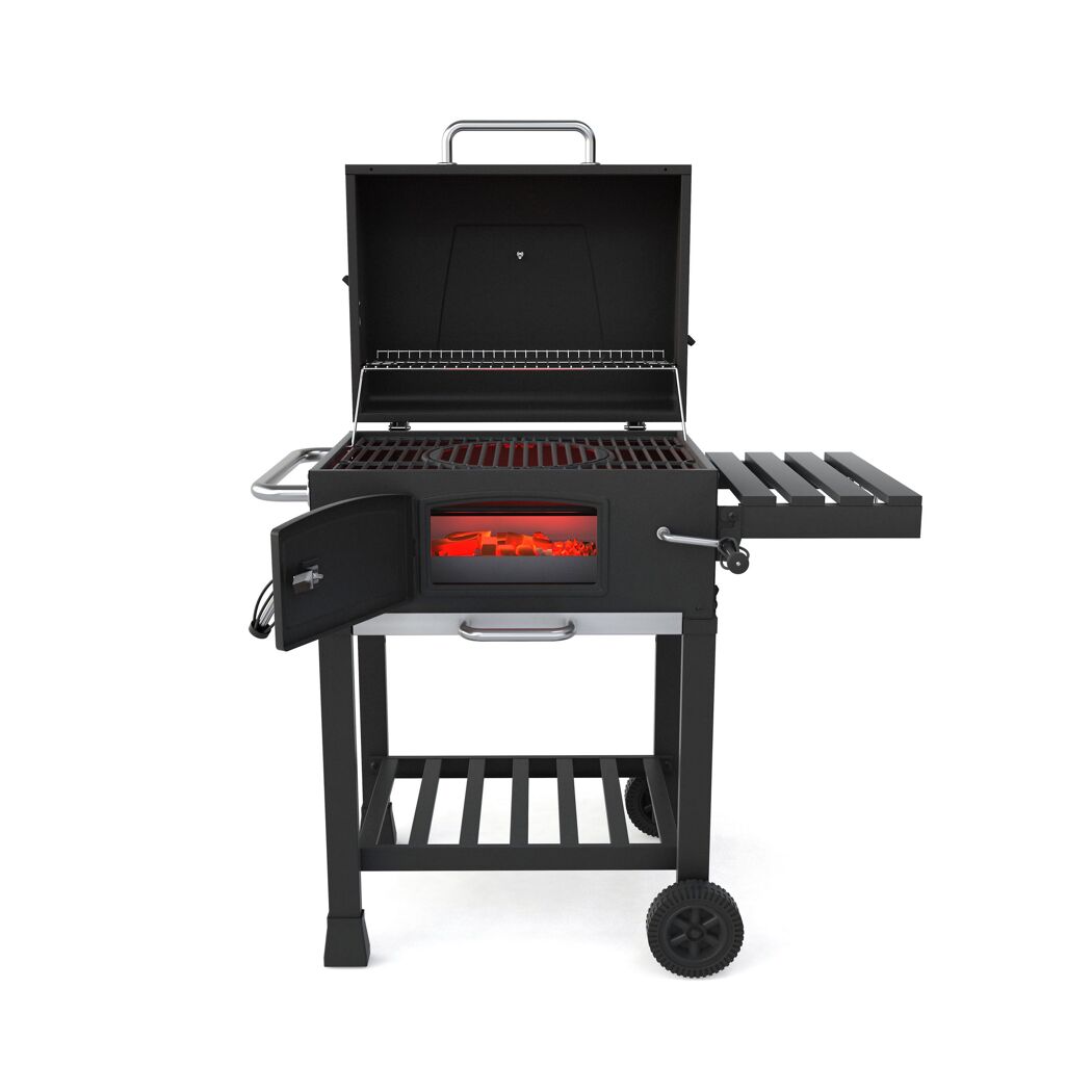 Holzkohlegrill 'Calgary' schwarz 102 x 104 x 67 cm