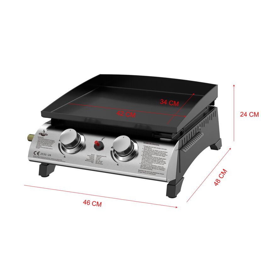 Gasgrill mit Maßen