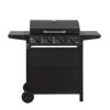 Schwarzer Gasgrill mit vier Brennern