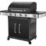 Schwarzer Gasgrill mit vier Brennern