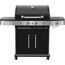 Schwarzer Gasgrill mit vier Brennern