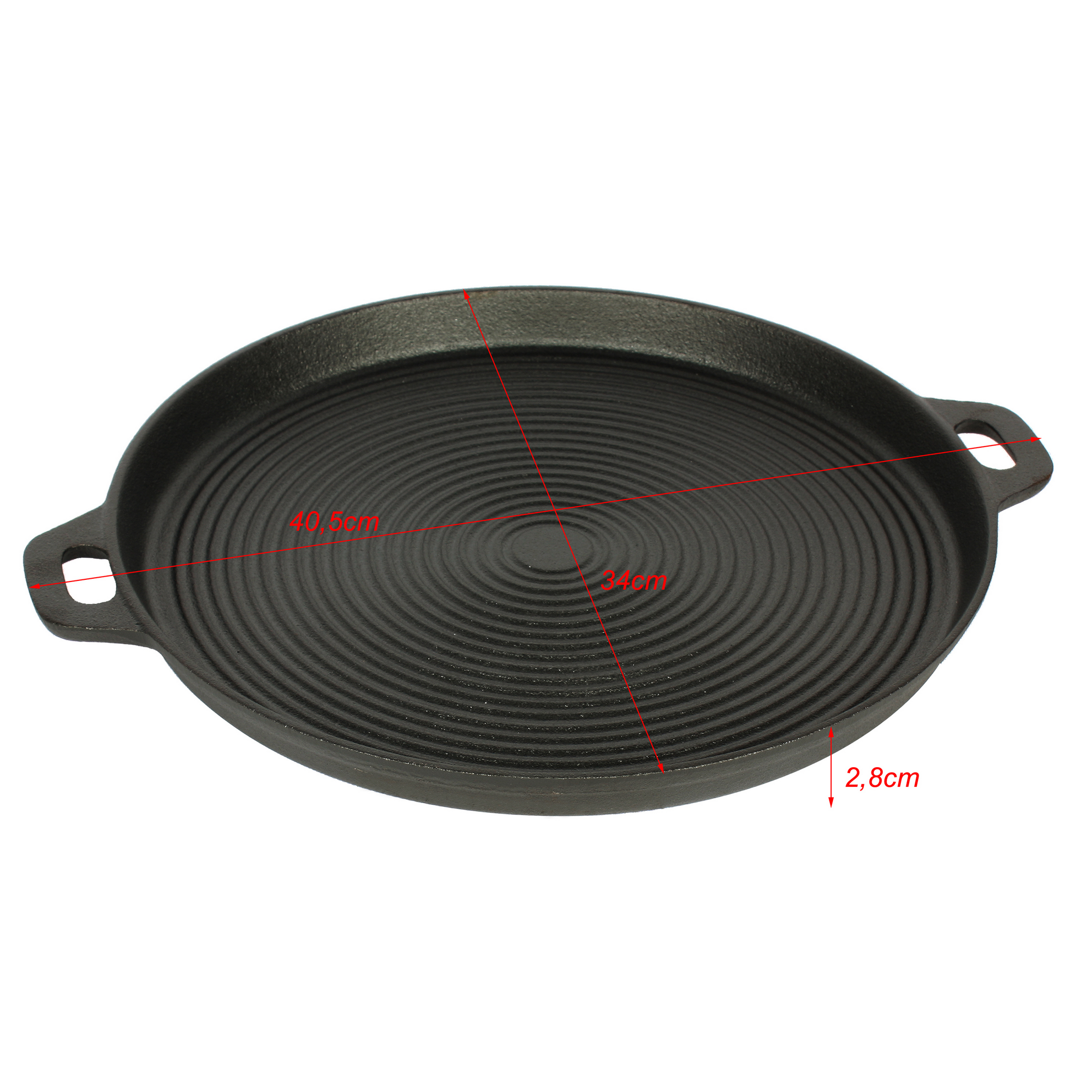 Grillpfanne aus Gusseisen schwarz Ø 34 cm + product picture