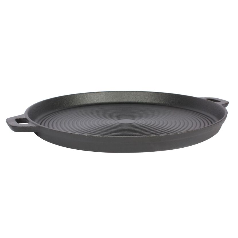 Grillpfanne aus Gusseisen schwarz Ø 34 cm