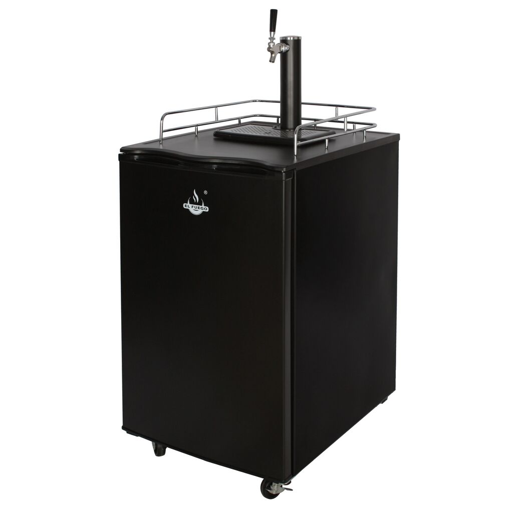 Bierkühler mit Zapfanlage schwarz 57,5 x 88 x 70 cm