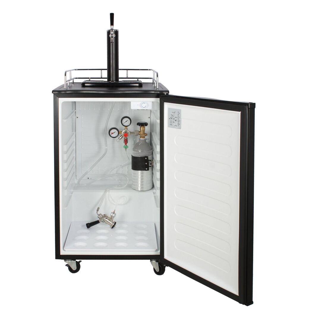 Bierkühler mit Zapfanlage schwarz 57,5 x 88 x 70 cm