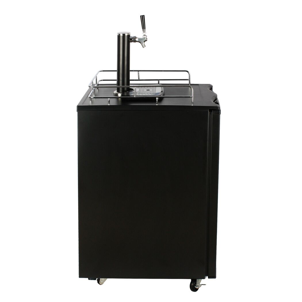 Bierkühler mit Zapfanlage schwarz 57,5 x 88 x 70 cm