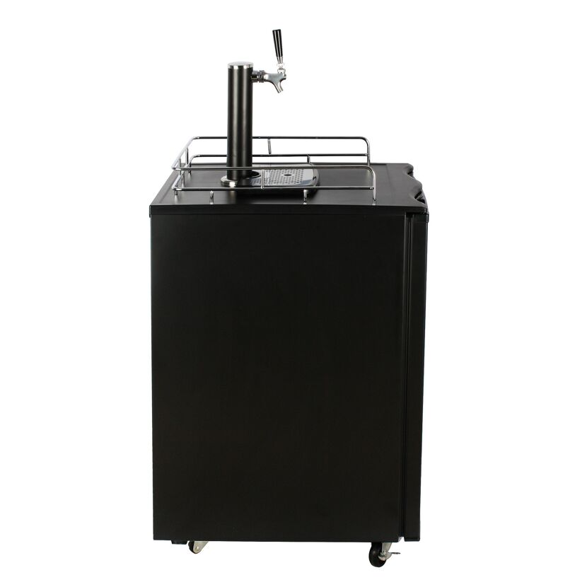 Bierkühler mit Zapfanlage schwarz 57,5 x 88 x 70 cm