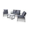Gartenmöbel-Set mit zwei Sesseln, einem Sofa und einem Tisch