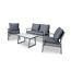 Gartenmöbel-Set mit zwei Sesseln, einem Sofa und einem Tisch