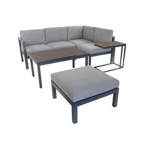 Loungemöbelset 'Braga' Aluminium grau 5-teilig