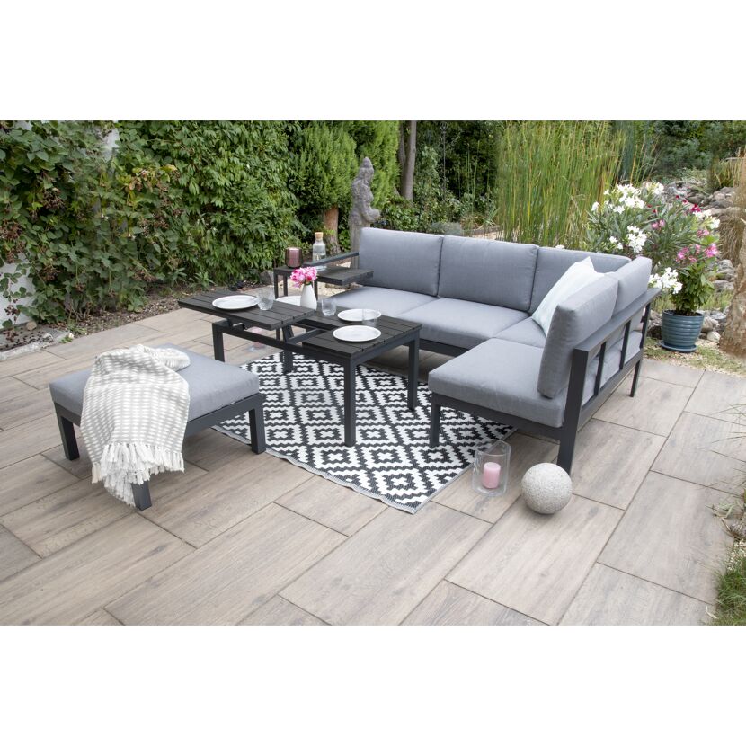 Loungemöbelset 'Braga' Aluminium grau 5-teilig