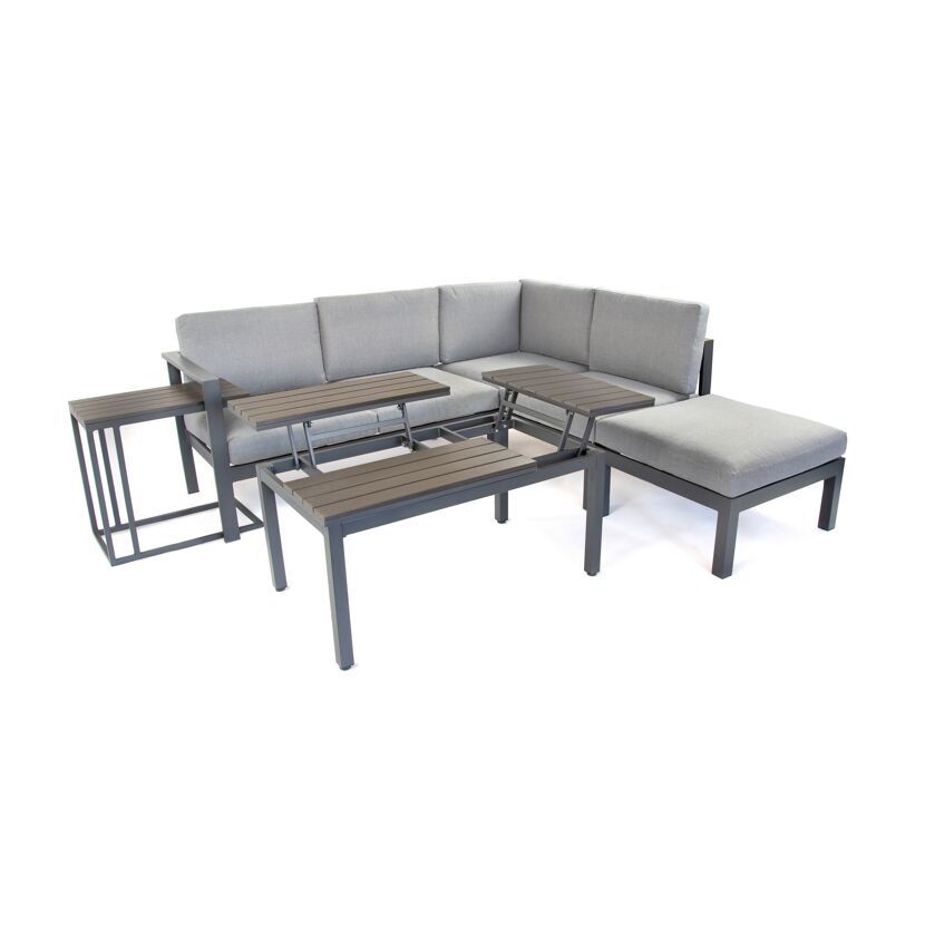 Loungemöbelset 'Braga' Aluminium grau 5-teilig