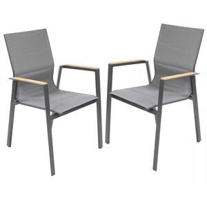 Gartenstuhlset 'Newport' stapelbar Aluminium anthrazit 2 Stück