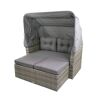 Graue Gartenlounge mit Dach