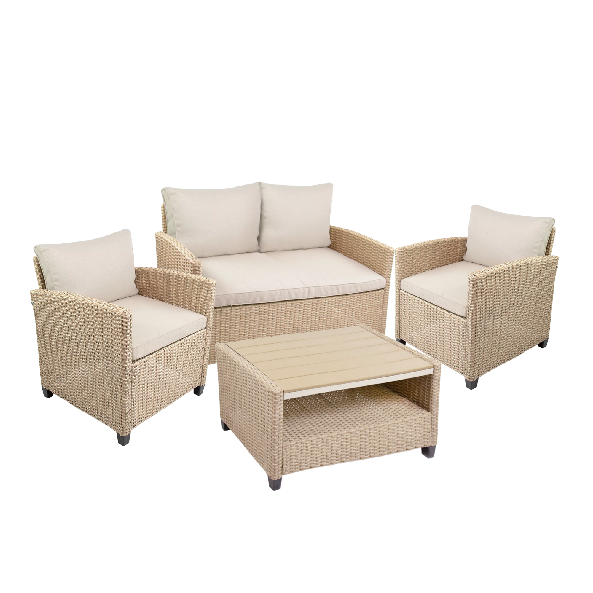 Loungemöbelset 'Madeira III' Stahl beige 5-teilig