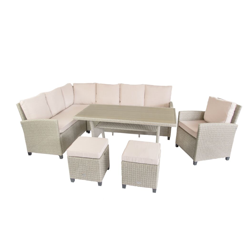 Loungemöbelset 'Prato' Stahl beige 6-teilig
