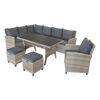 Gartenmöbelset mit Sofa, Tisch und Hocker