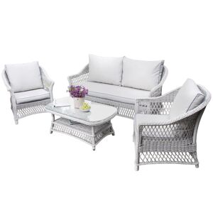 Loungemöbelset 'Lissabon' Aluminium hellgrau 5-teilig