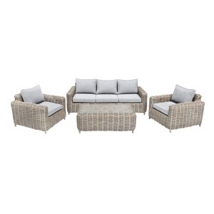 Lounge-Set 'Merando' hellgrau 4-teilig