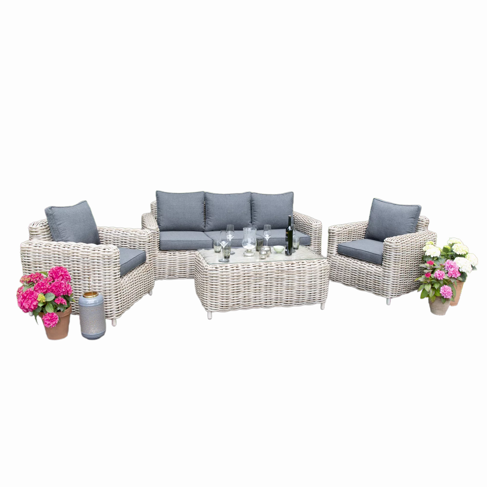 Loungemöbelset 'Merando' Aluminium dunkelgrau 4-teilig