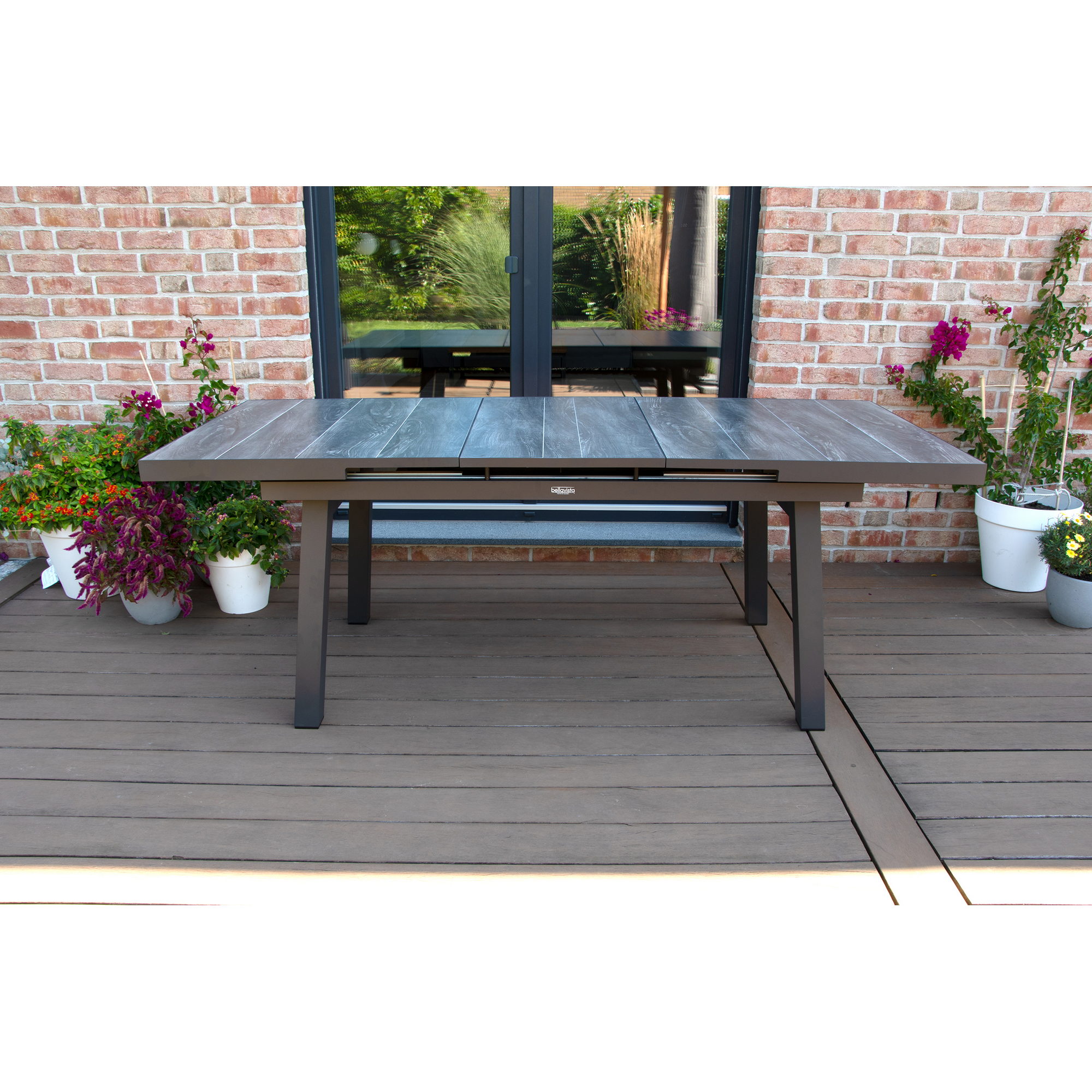 Gartentisch 'Sydney' ausziehbar Aluminium/Keramik 90 x 77 x 160/210 cm