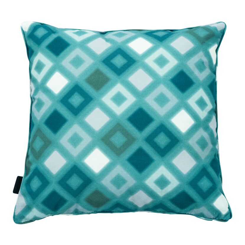 Rückenkissen 'Gitter' blau/weiß 50 x 50 cm