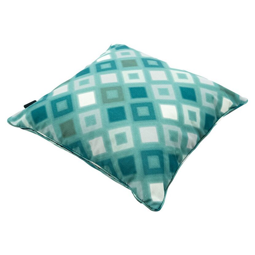 Rückenkissen 'Gitter' blau/weiß 50 x 50 cm
