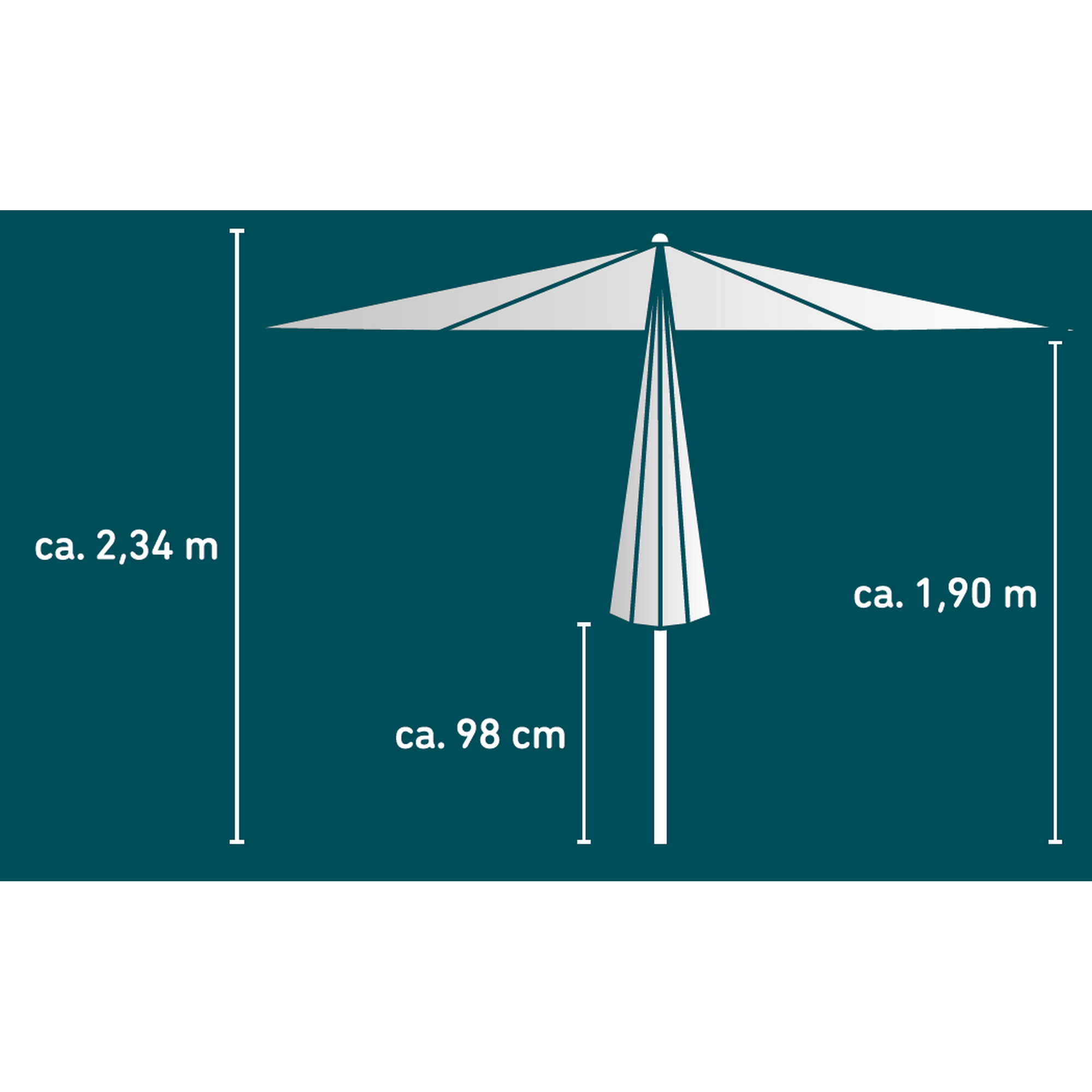 Strandschirm 'Capri' naturfarben Ø 180 cm
