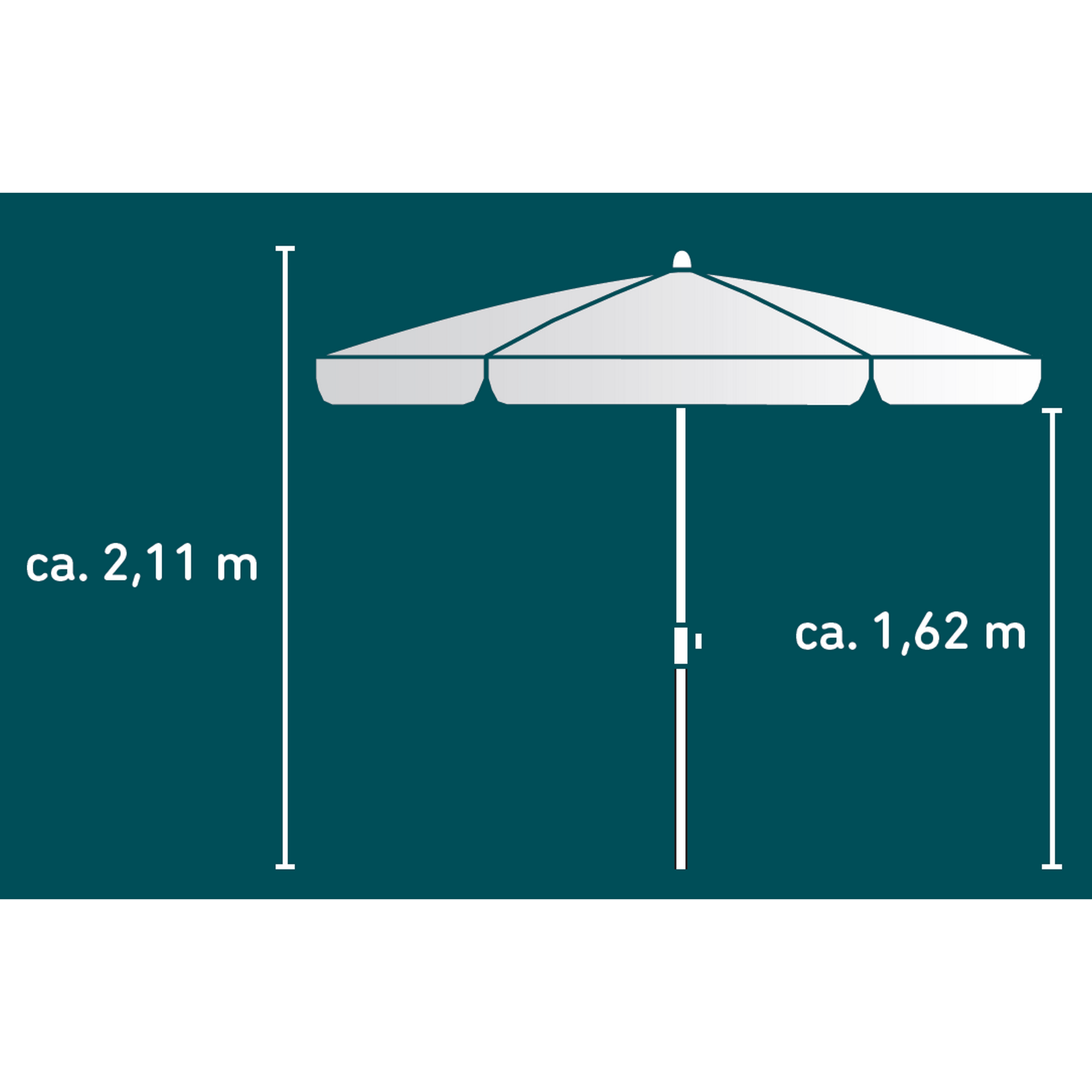 Marktschirm 'Havanna' hellgrau Ø 270 cm