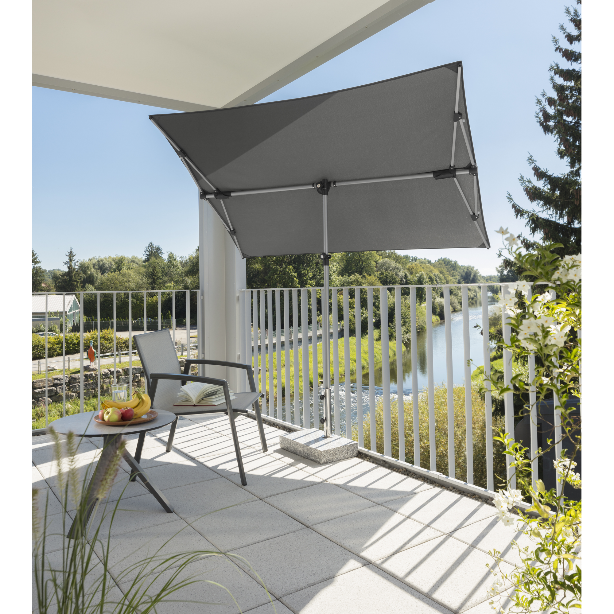 Balkonschirm 'Novara' anthrazit 140 x 190 cm