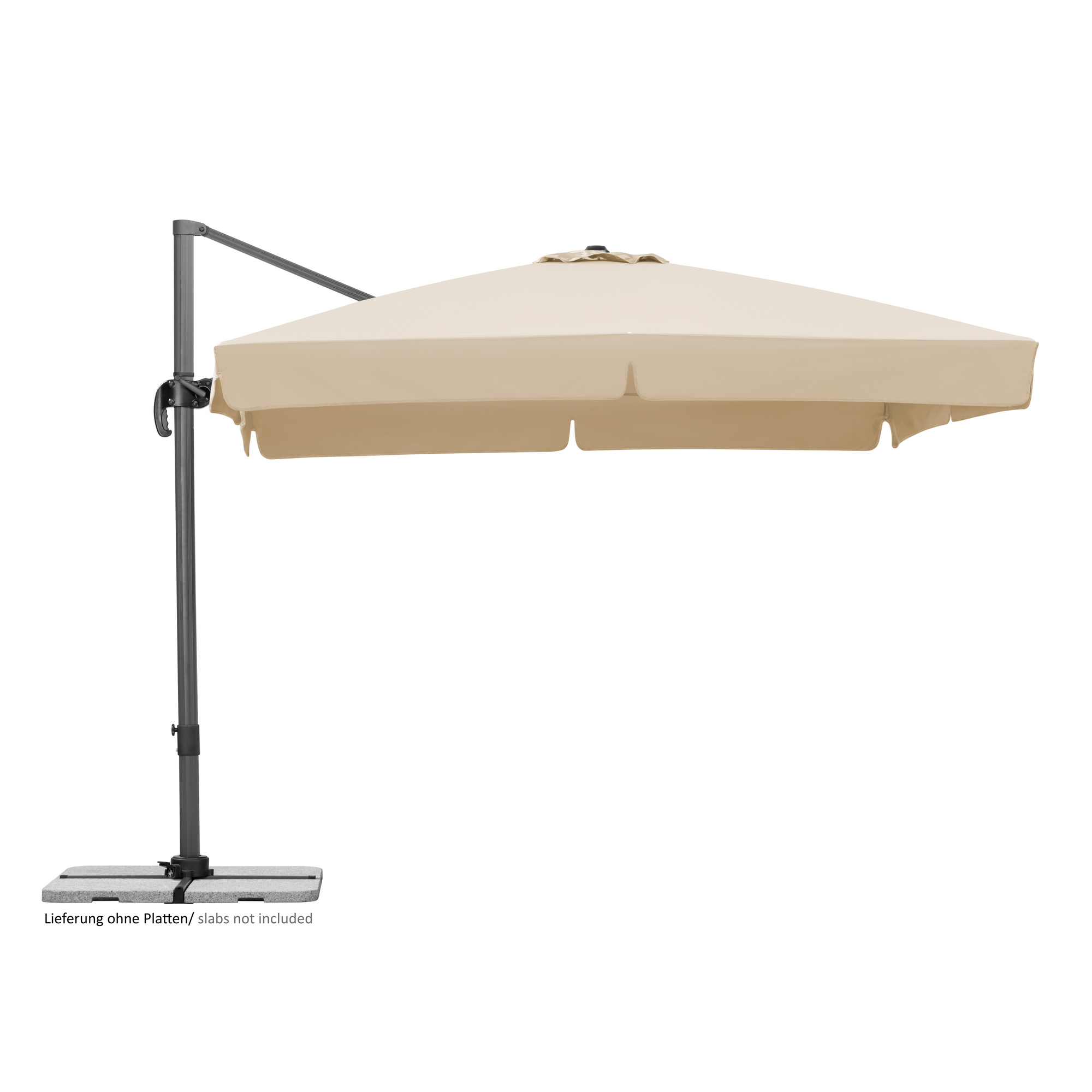 Ampelschirm 'Rhodos' naturfarben 300 x 300 cm