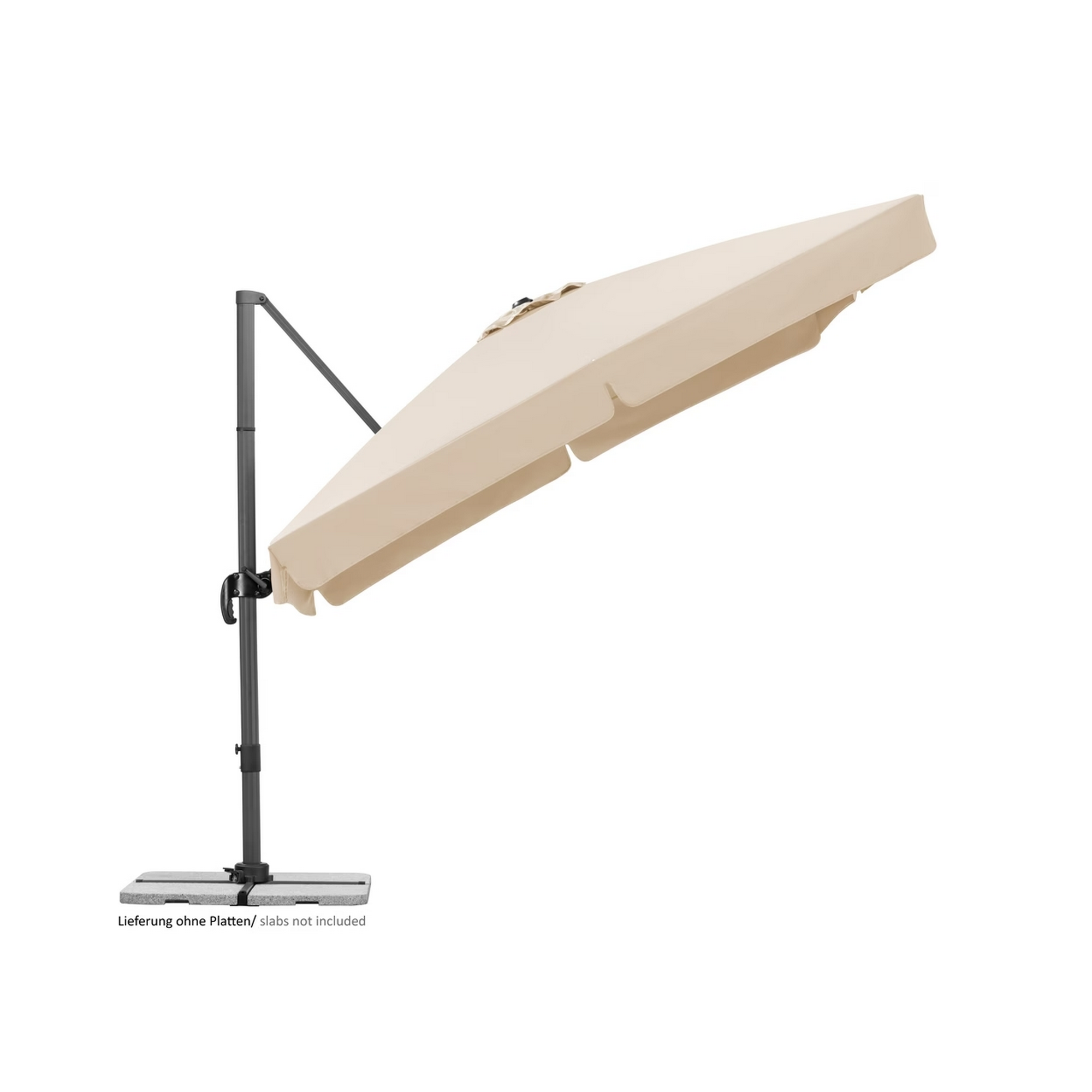 Ampelschirm 'Rhodos' naturfarben 300 x 300 cm