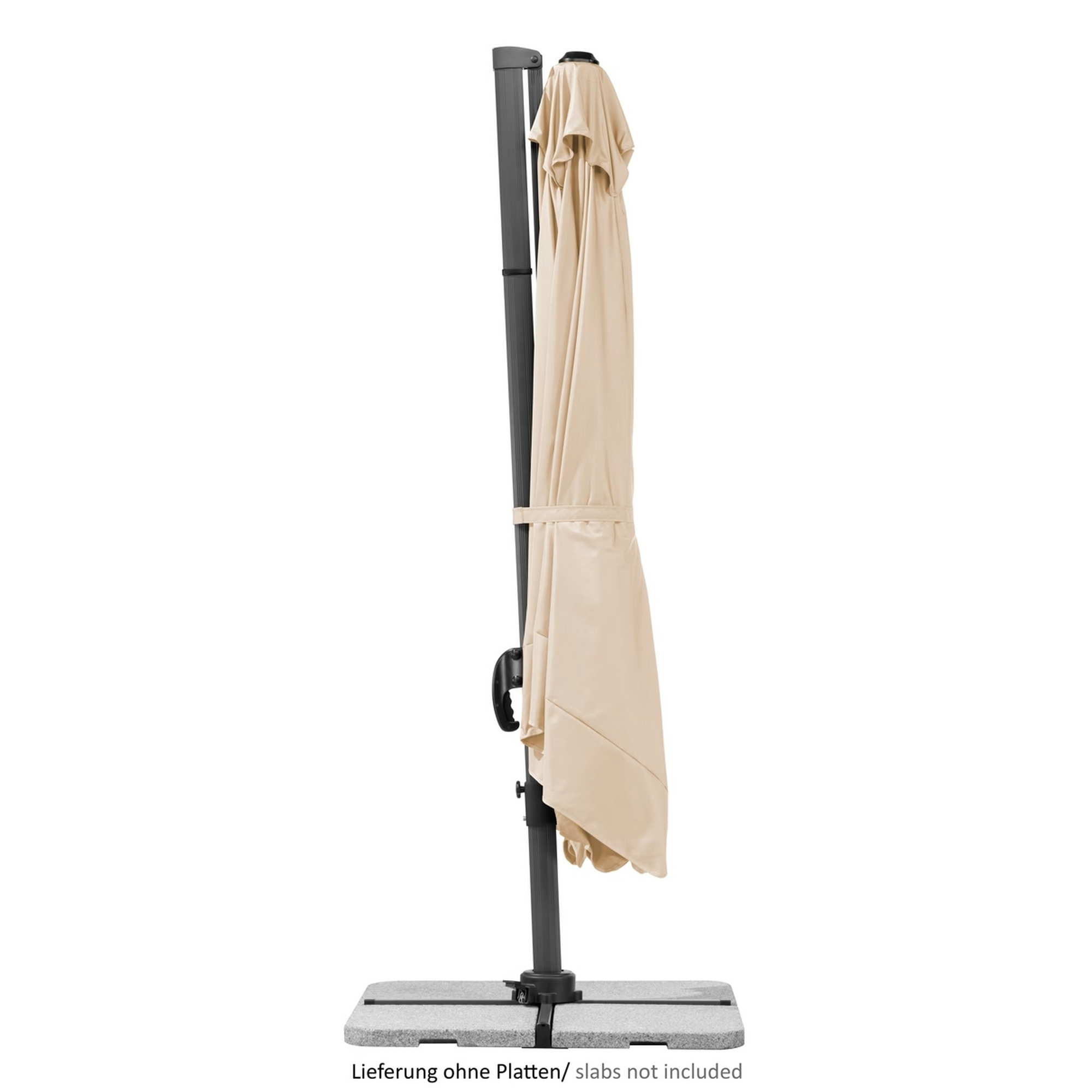 Ampelschirm 'Rhodos' naturfarben 300 x 300 cm