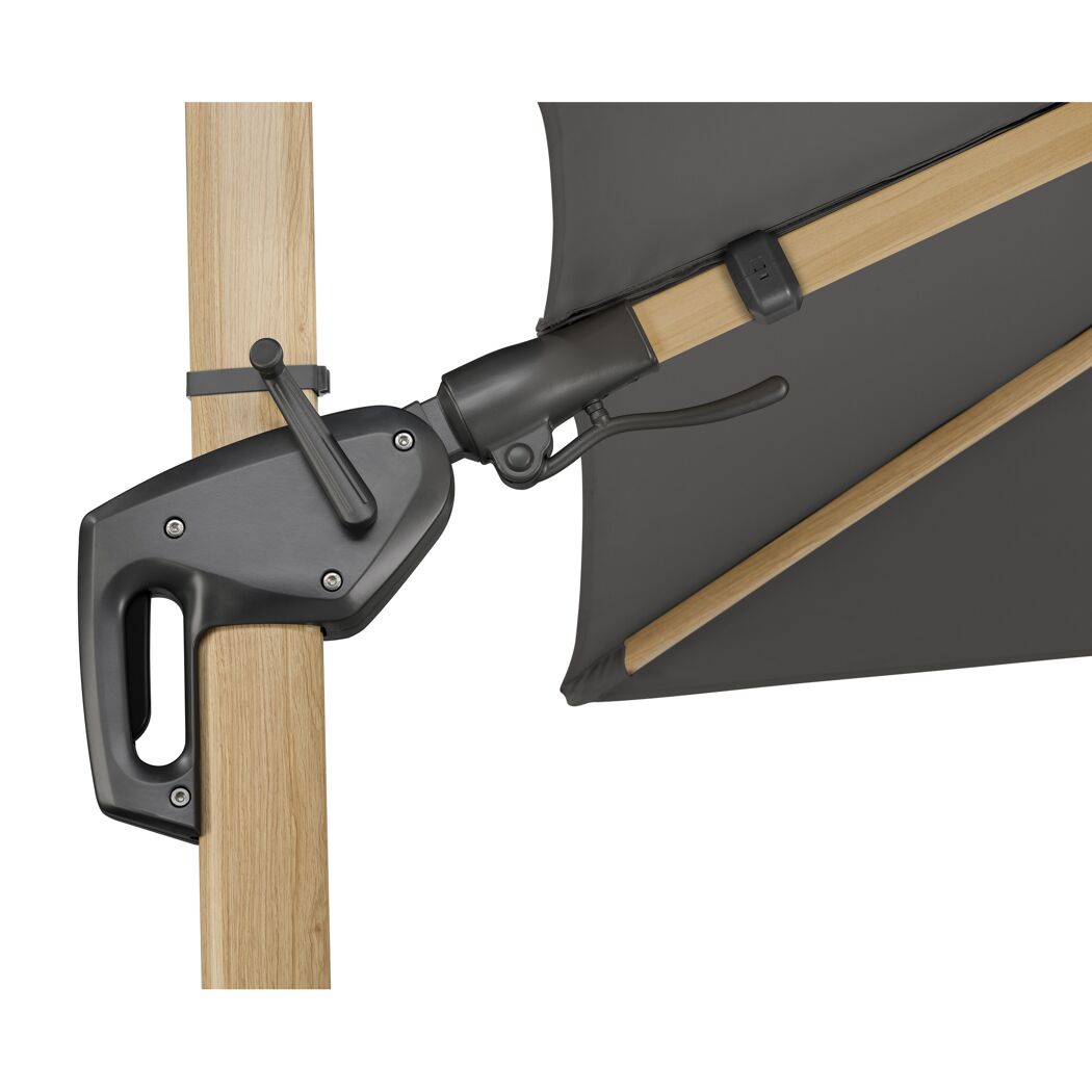 Ampelschirm 'Rhodos Twist Woody' neigbar/drehbar 300 x 300 cm
